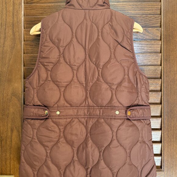 J Crew Signature Puffer Excursion Vest, size small in Roasted Cocoa - Picture 3 of 3